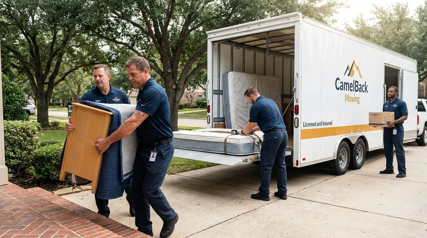 Crew loading residential truck for cross-state move from Rio Grande, NJ