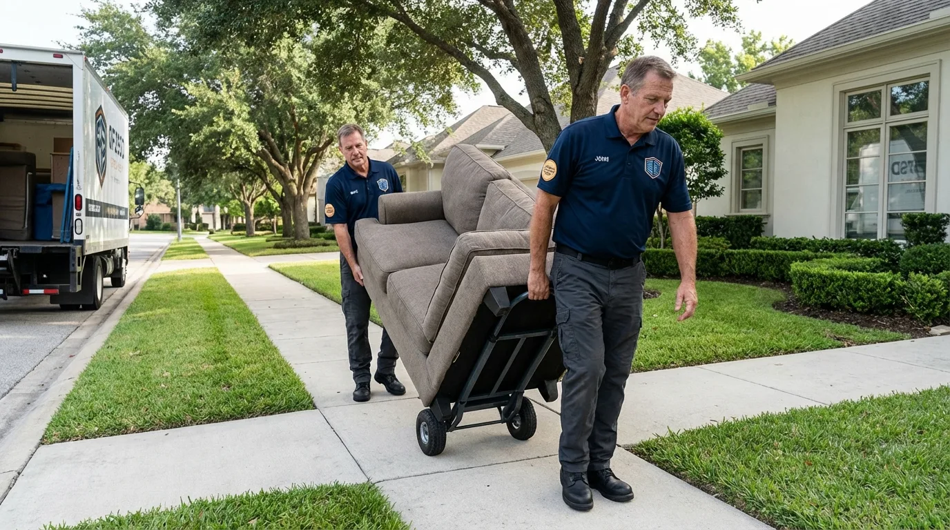 Local residential moving crew loading furniture in Rio Grande, NJ