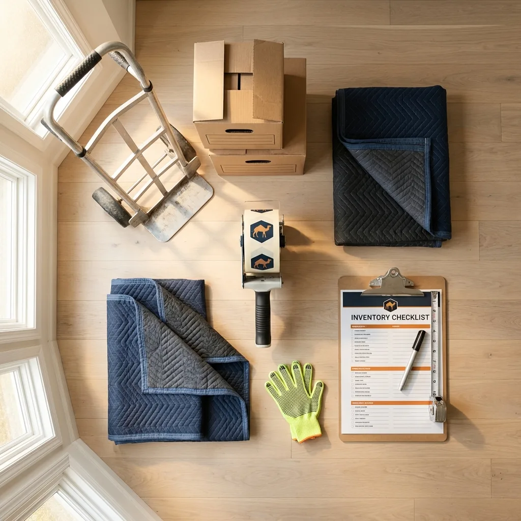 Professional moving supplies and packing materials layout for Rio Grande residential relocations